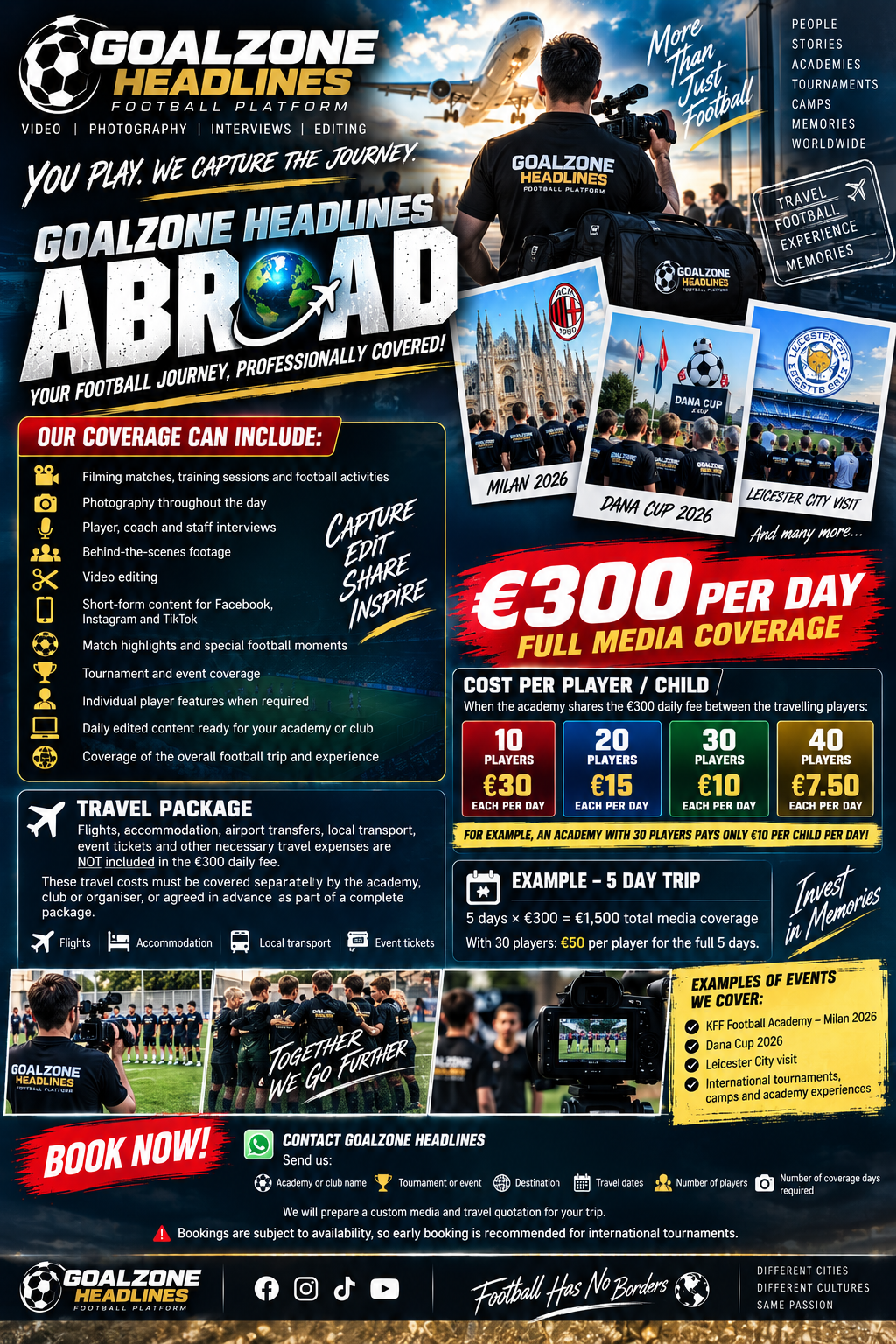 GoalZone Headlines Abroad promotional poster — your football journey professionally covered